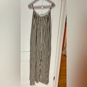 No. 6 Brown and White Striped Jumpsuit